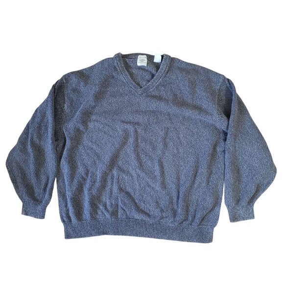 Vintage 90s Latitude By Northern Isles V-Neck Sweater Size XXL Cotton Preppy - Picture 1 of 5
